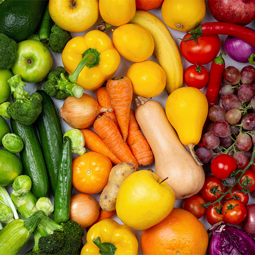Frutas y verduras de muchos colores
